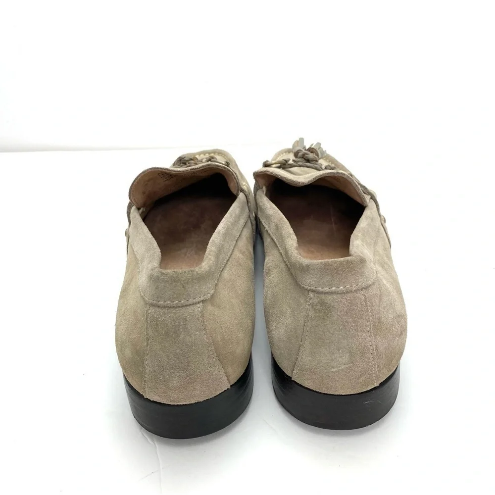 POLO Ralph Lauren Arscott Tassel Suede Fringe Classic Slip On Loafer Beige Sz 13